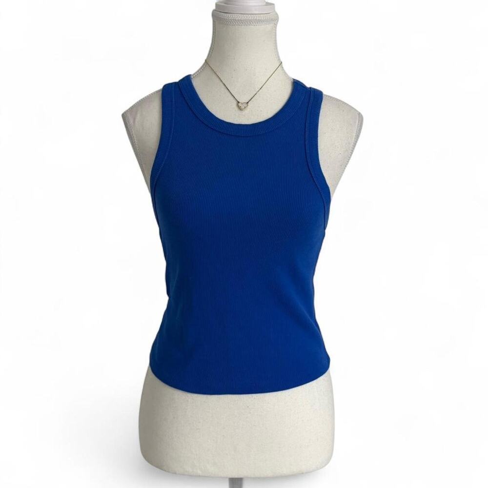 Maeve By Anthropologie Cotton Casual Tank Top In Blue Size Medium